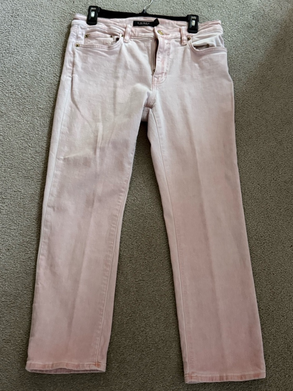 Lauren Ralph Lauren Light Pink Skinny Ankle Jeans